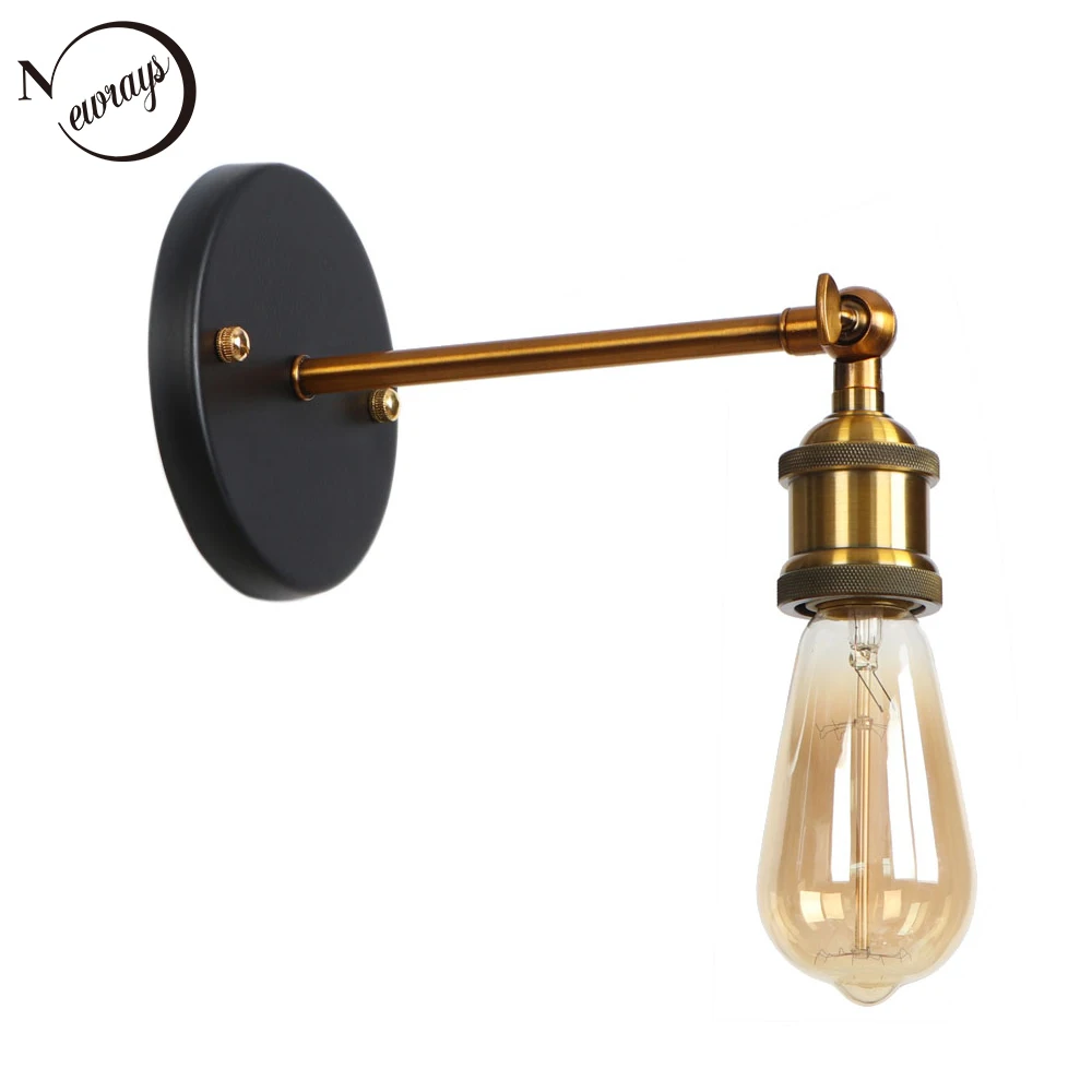 

Vintage industrial iron painted wall lamp E27 LED 220V Multiple materials wall lamp for living room restaurant hallway hotel bar