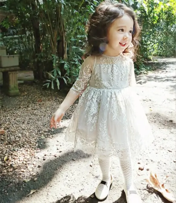 Princess 2019 Summer girls dress with sheer lace top tutu Korean style celebrity children kids clothes For Age 2-7T | Детская одежда и