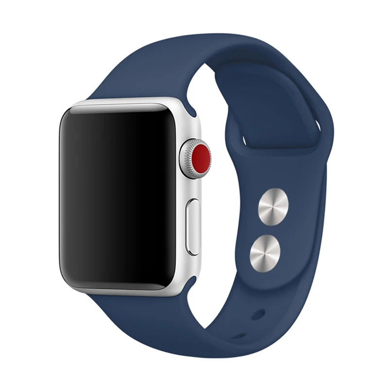 Силиконовый ремешок для спортивных часов для apple watch, ремешок 42 мм, 38 мм, версия apple watch 5/4/3/2/1 браслет для iwatch 44 мм 40 мм резиновый ремешок для часов ремень