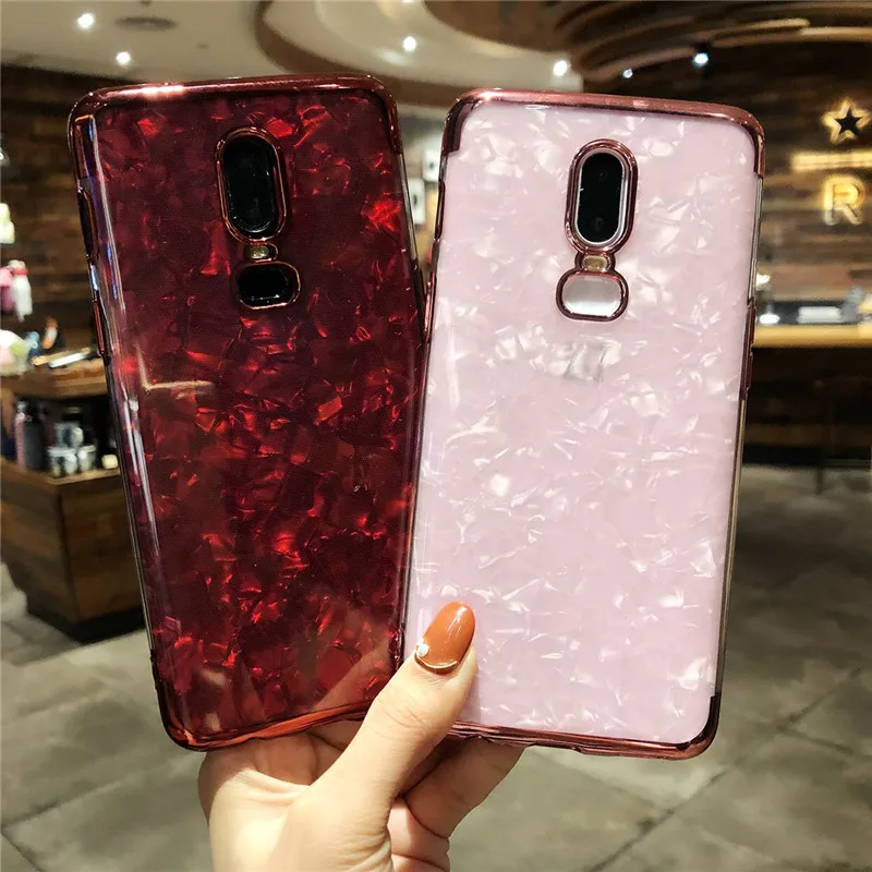TPU Glitter Bling Marble Case For OnePlus 6 5T iphone X 6s 7 8 Plus Cover Silicone Frame + Transparent Soft Shell Phone Cases |