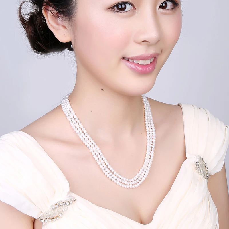 Жемчужное ожерелье Натуральный жемчуг DAIMI Queen Style|necklace wholesale|necklace necklacenecklaces triple |