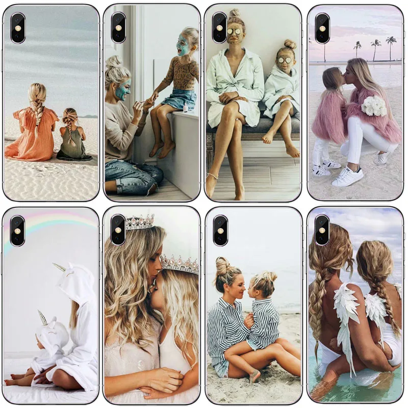Модный черный коричневый Чехол для мамы девочки королевы 01 IPhone X XS Max XR 8 7 6 6s Plus 5 5S SE