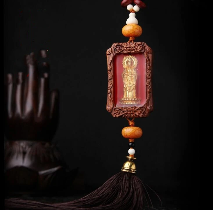 Китайский палисандр дерево резной Лотос Гуань Инь Кван Bodhisattva Изысканный