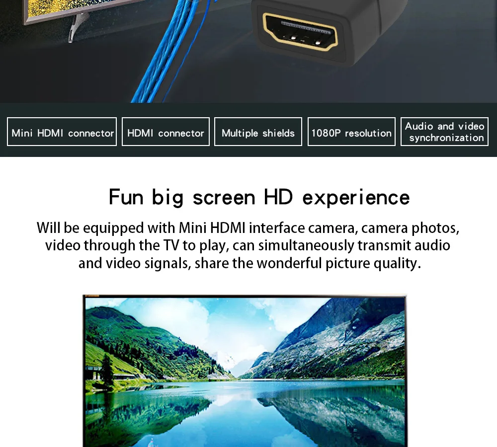 1080P 15 см мини HDMI к HDMI Женский кабель конвертер удлинитель 1,4 В мини HDMI удлинитель для камеры ПК ТВ проектор