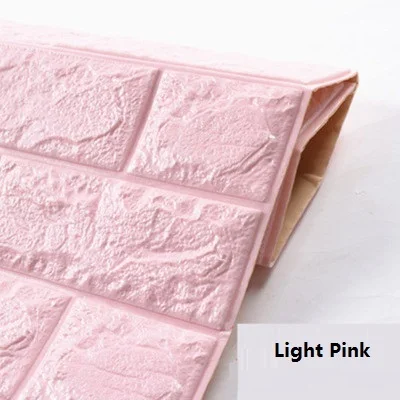 Light Pink DIY самоклеющиеся 3D наклейки на стену s Декор для спальни пенопластовый кирпич декор комнаты обои настенный Декор Гостиная Наклейка на стену для детской комнаты - Цвет: Light Pink