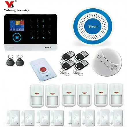 

Yobang Security 4G WIFI GSM Home Security Alarm System With FR ES PL DE Switchable Touch Panel APP Remote Control alarm host
