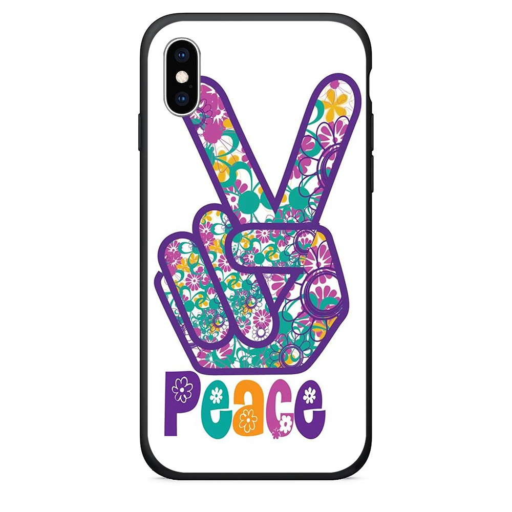 ТПУ чехол для телефона iPhone 6s Чехол Хиппи Psychedelic Art Peace 5 5S se 6 Plus 7 8 x xr xs max |