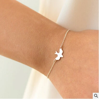 sl 037 2018 hot fashion simple minimalist pigeon bracelet cute little swallow bird couple best gift factory | Украшения и