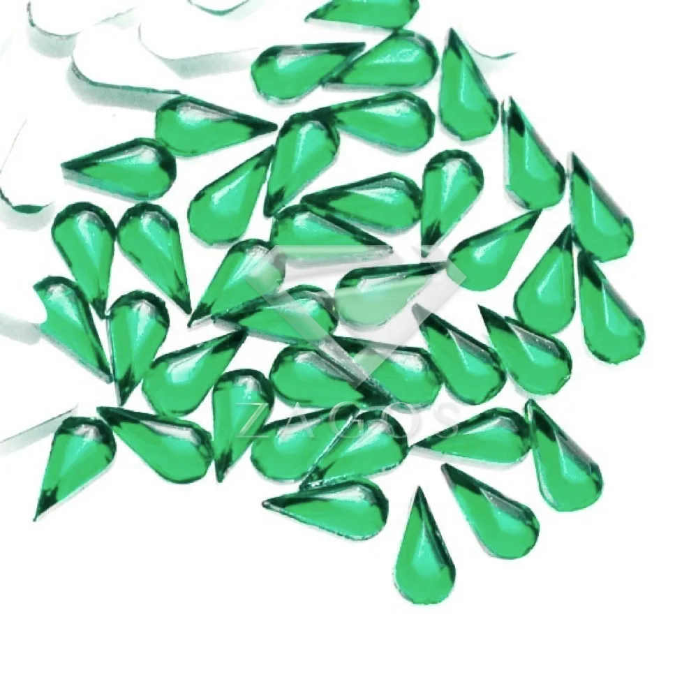 Emerald 1000 шт Акриловые 3 мм каплевидные стразы с плоской обратной поверхностью 12 цветов без горячей фиксации 3D Декор ногтей украшения оптом AF0011 - Цвет: Emerald