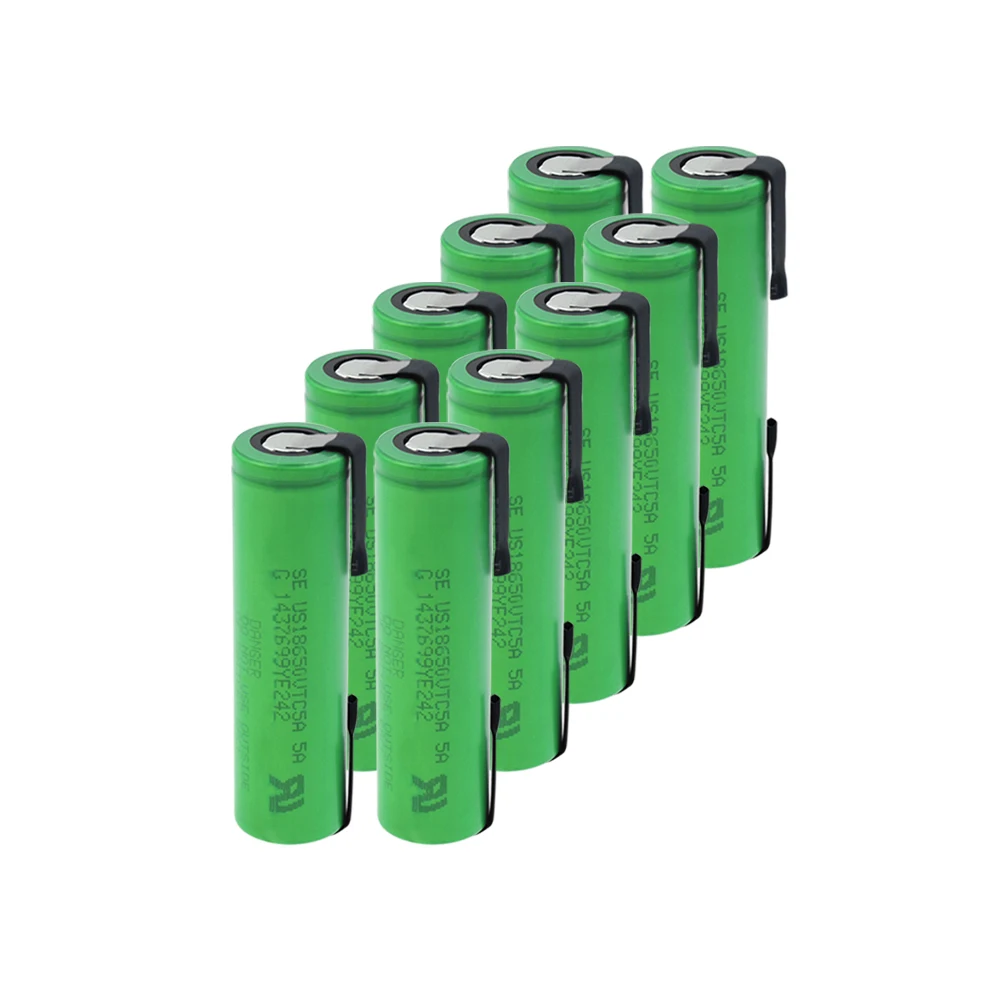 Высокая 35A натуральная US18650VTC5A 18650 батарея 2600mAh литиевая аккумуляторная батарея Сварка никелевый лист батарея для фонарика