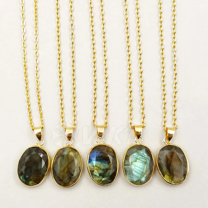 Женское Ожерелье из натурального Лабрадорита 10 шт./Лот 15 х25 мм|necklace high quality|necklace