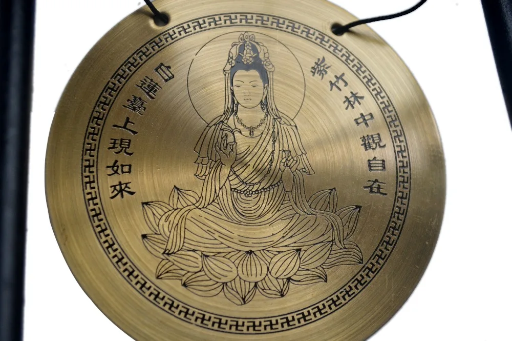 Бронзовый фэн шуй Настольный буддийский Гонг с бесплатным браслет красной