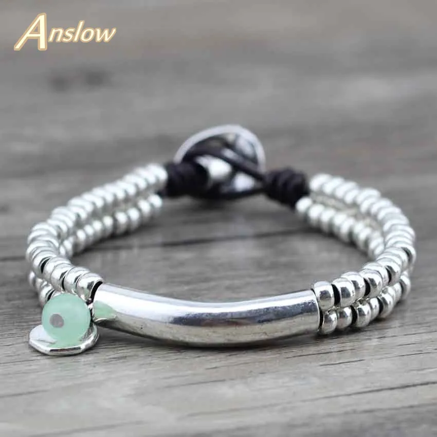

Anslow New Design Cute Romantic Women Girls Rope Handmade DIY Beads Leather Bracelets Unisex Bangles Free Shipping LOW0425LB