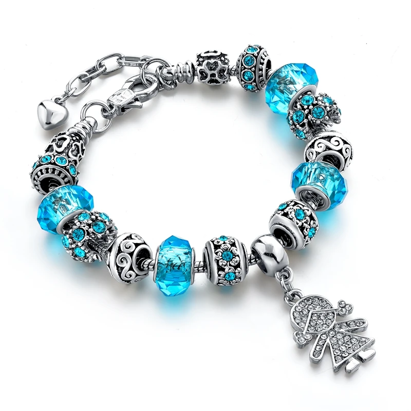 

SZELAM Pulseras Mujer Moda 2019 Boy Charm Bracelets For Woman Crystal Jewelry Women Silver Bracelet