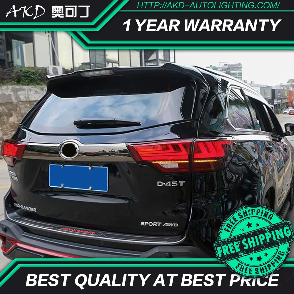 AKD Тюнинг автомобилей задние фонари для Toyota Highlander KLUGER- задние фонари светодиодный DRL ходовые фары, противотуманные фары задняя парковка