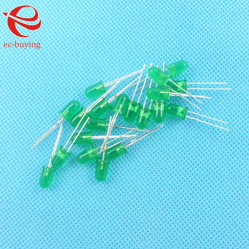 Зеленый светодиод 5 мм рассеянные круглые светоизлучающие диоды лампа шарик DIP Plug
