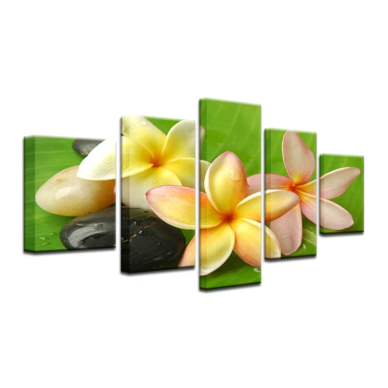 Модульная картина Frangipani холст картины 5 Панель красивые с цветочным принтом для