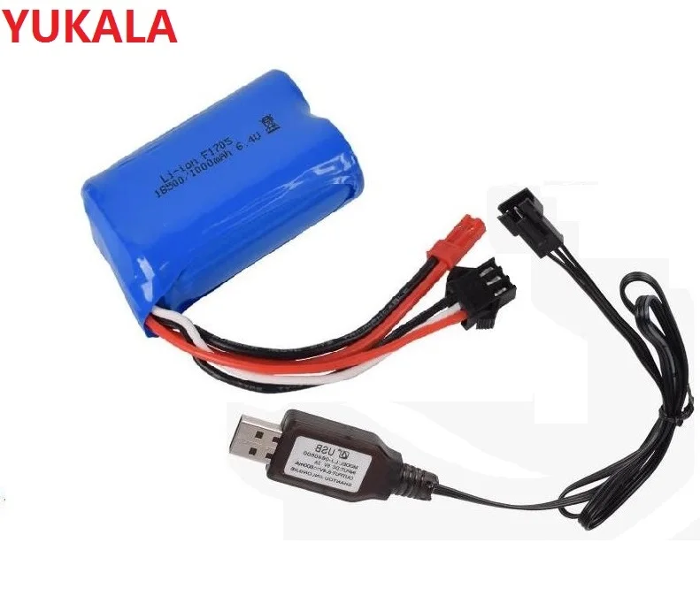 Литий ионный аккумулятор YUKALA wltoys A303 A313 A323 A333 1/12 RC car 6 4 В 1000 мАч|Детали и аксессуары|