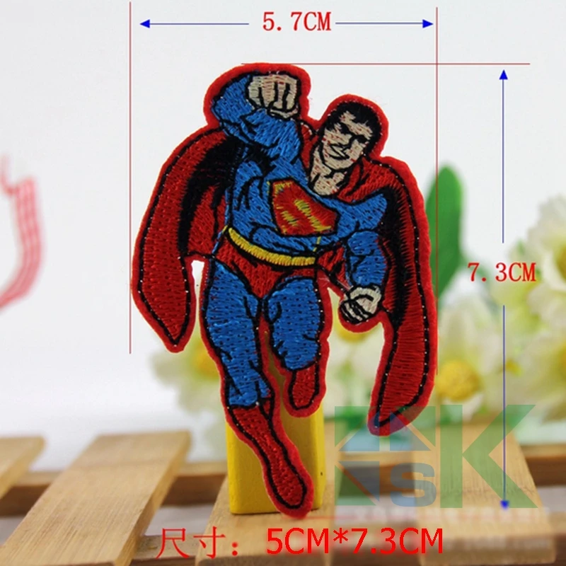 20 шт./лот Вышитые железа на патчи для одежды Симпатичные Супермен дело с его DIY