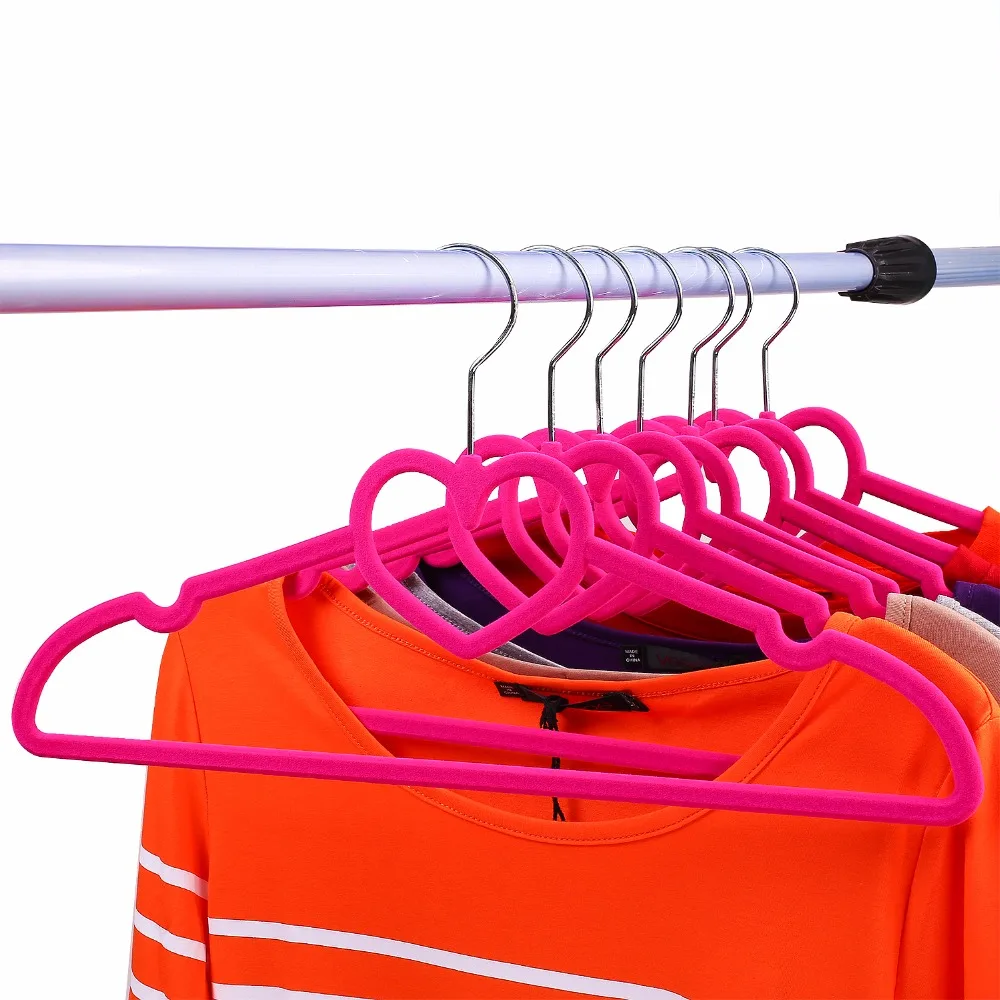 Высококачественные бархатные вешалки для одежды-супертонкие флокированные