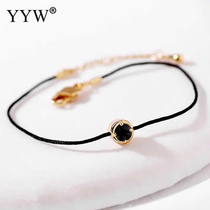 Модный тонкий нейлоновый красный шнур стандартная цепь с круглым циркониевым