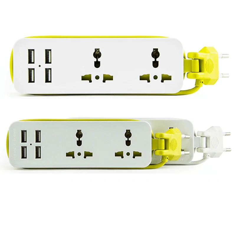 Удлинитель с европейской вилкой 1 5 м портативный дорожный удлинитель 4 USB портами
