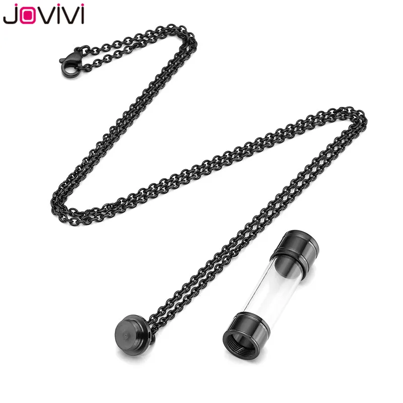 JOVIVI 1 шт. Нержавеющая сталь акриловый контейнер цилиндрическая трубка урна памятная подвеска урна для праха кремационные украшения