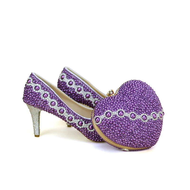 Для взрослых для церемоний Обувь на высоких каблуках с принтом в виде сердец и