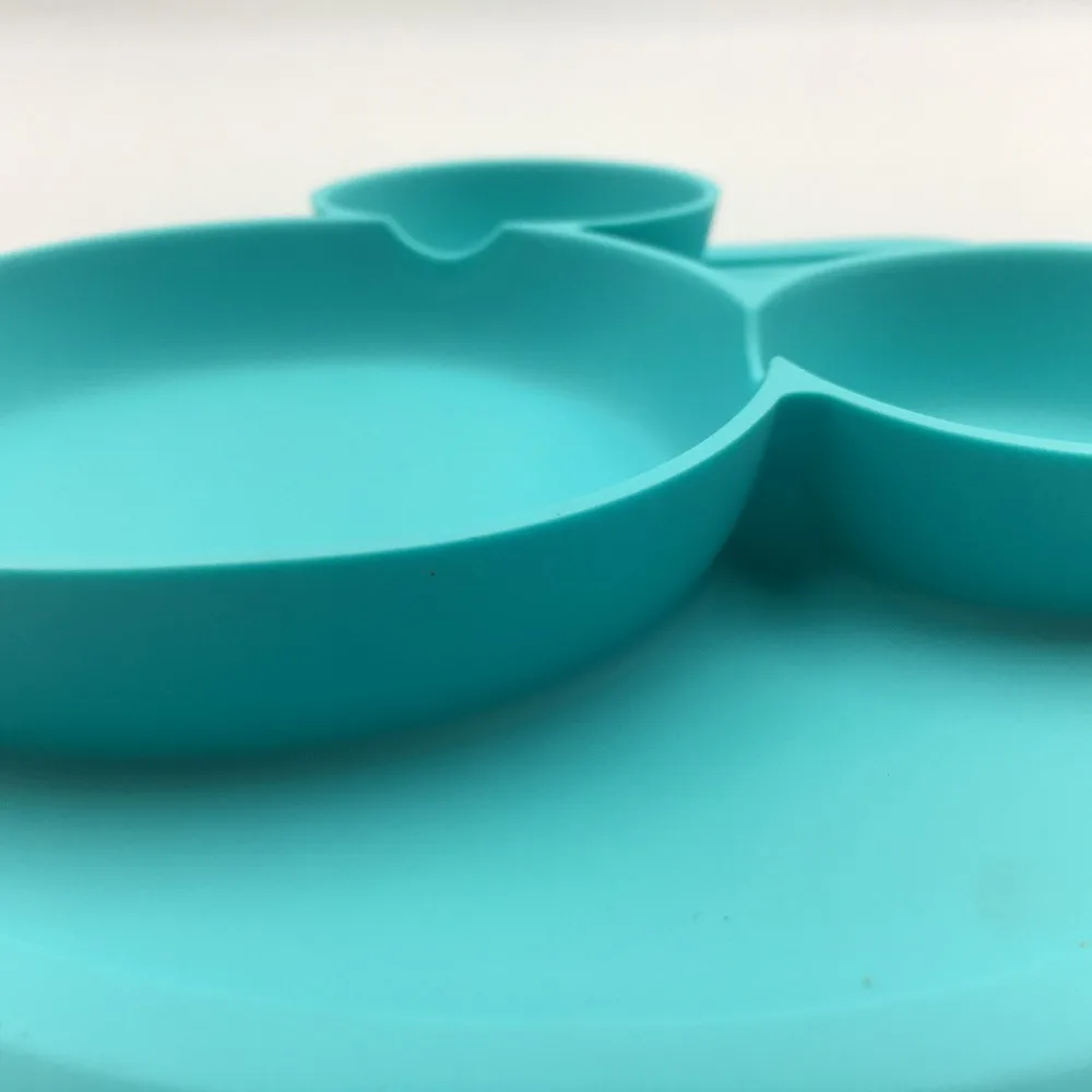 Qshare Детские FDA силиконовые детские миски Микки тарелка для детей с крышкой BPA Кормление детская посуда детская столовая посуда