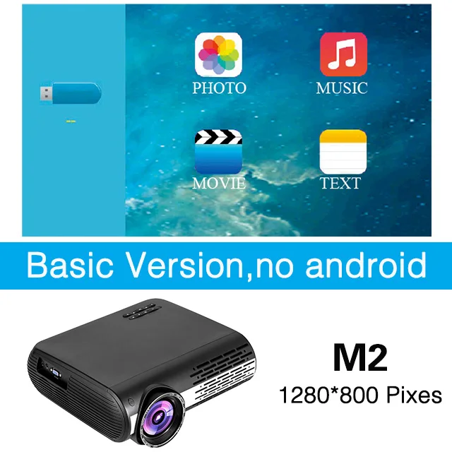 M2 Poner Saund M2 светодиодный проектор умный проектор на Android 4500 люмен Поддержка Full HD 1080P домашний мультимедийный проектор HDMI Proyector WiFi Bluetooth - Цвет: M2