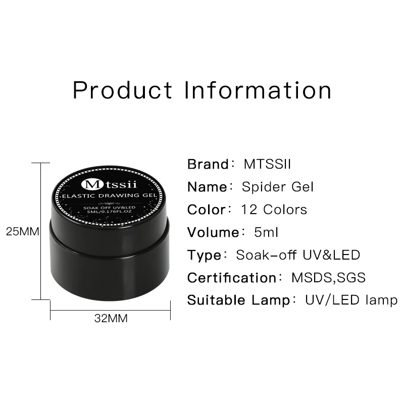 

Mtssii Creative Wire Drawing Spider Nail Gel Point To Line Painting Gel Lacquer Varnish Pulling Silk Spider Nail Art Gel Polish