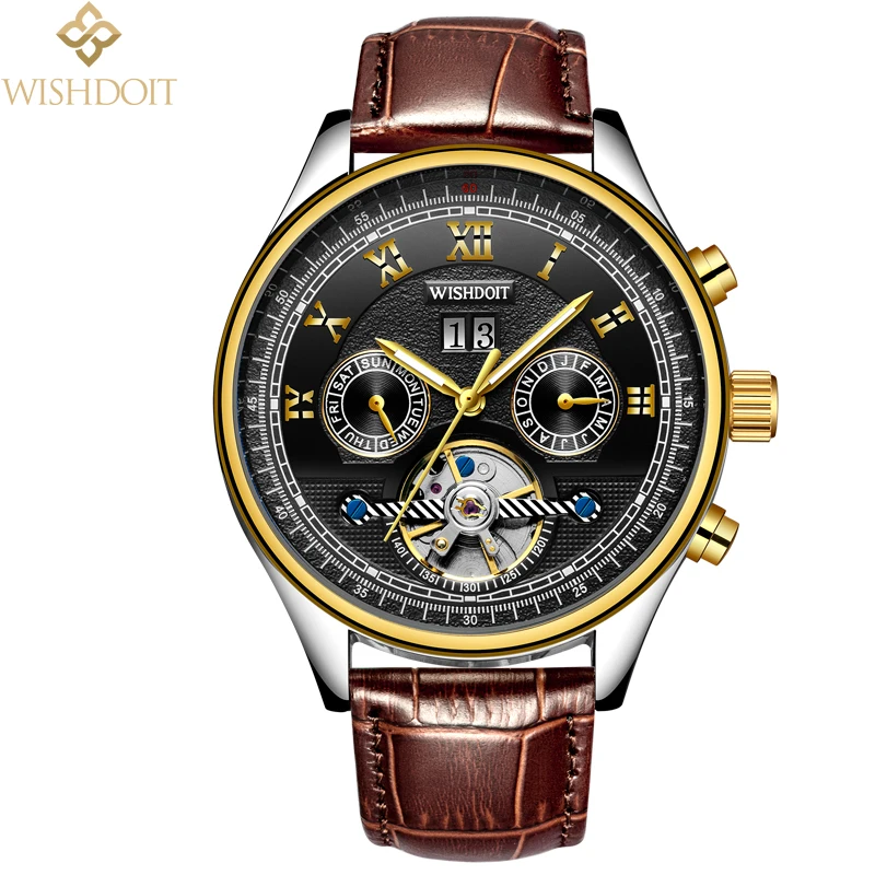 Часы WISHDOIT Мужские механические Автоматические брендовые Роскошные