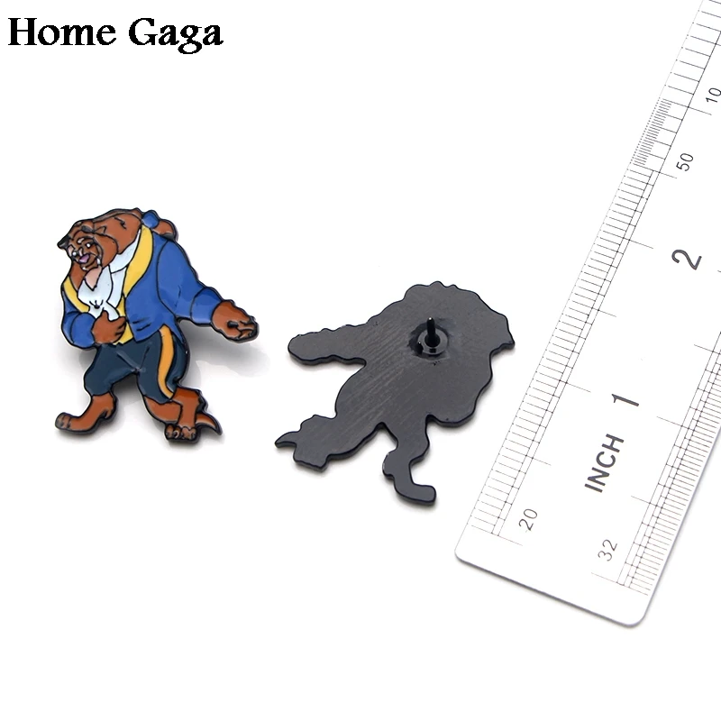 Homegaga Красавица и Чудовище аниме цинк галстук мультфильм забавные булавки рюкзак одежда броши для мужчин и женщин Декоративные значки D1831
