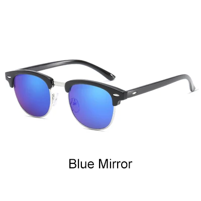 Blue Mirror Ralferty солнцезащитные очки в стиле ретро Для мужчин Для женщин на заклепках с квадратным UV400 черный Цветной солнцезащитные очки для мужчин, солнцезащитные дешево Прямая поставка без логотипа X828 - Цвет линз: Blue Mirror