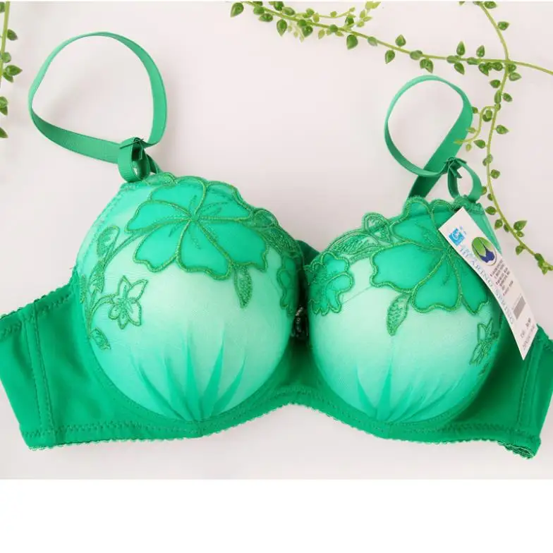 Женский кружевной бюстгальтер с глубоким треугольным вырезом пуш ап толстой