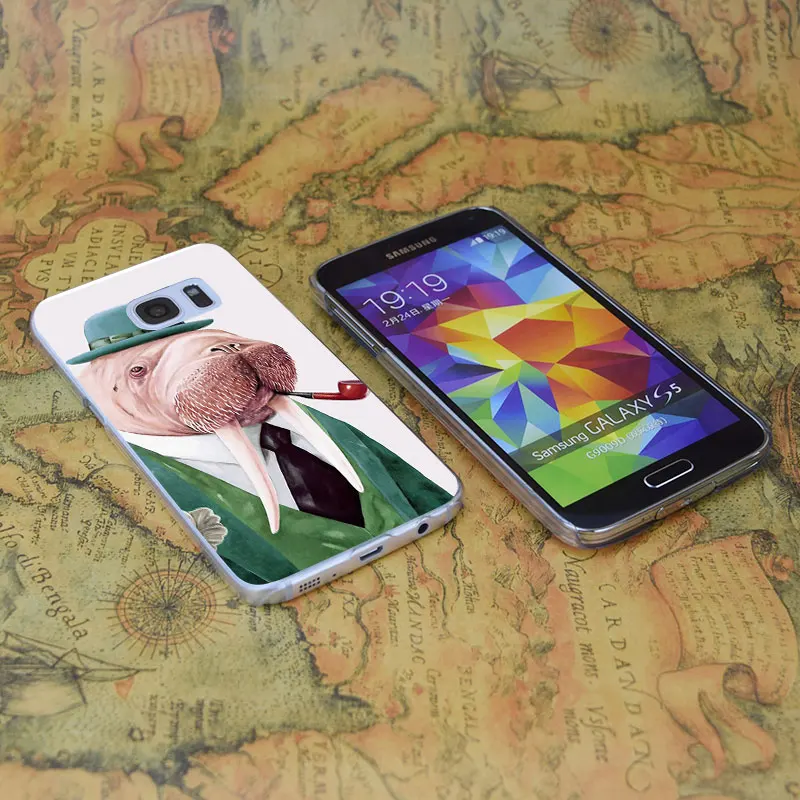 E4113 Walrus Green Transparent Hard PC Case Cover For Samsung Galaxy Note S 3 4 5 6 7 8 9 Mini Edge Plus |