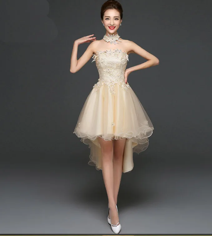 

free shipping front short back long prom dresses high low 2017 robe longue new style custom make