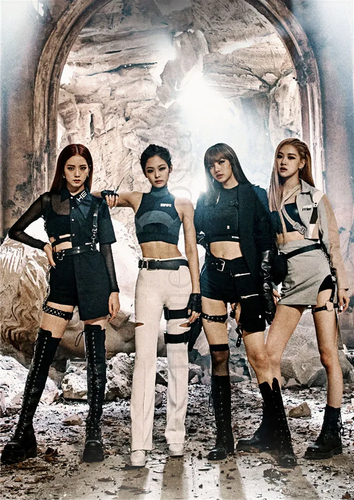 Фиолетовый Постеры Kill this love Blackpink Kpop глянцевая бумага яркие цветные наклейки на стену HD украшение для дома - Цвет: Фиолетовый