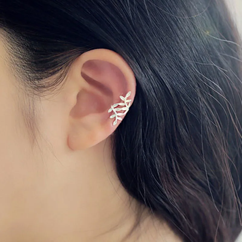 Корейский стиль Jewelry Серьги-клипсы для Для женщин Кафф психического листьев серьги не проколотых ушей Bijoux femme Brinco Jewellery