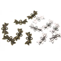 50pcslot 21x10mm metal bowknot charms connectors clasps jewelry findings for diy bracelet earring jewelry making z1081