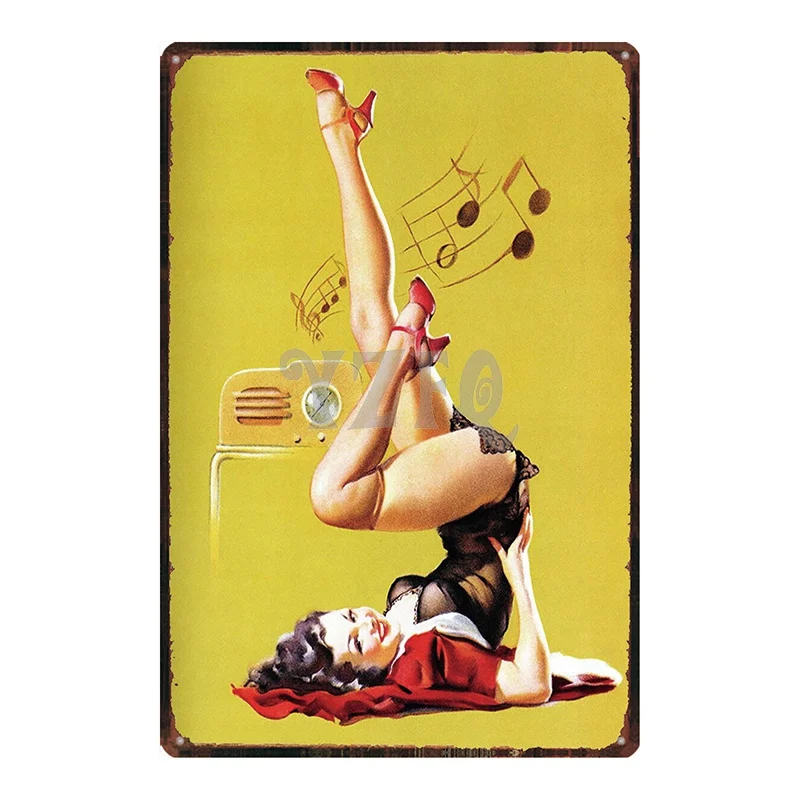 Hilda размера плюс Pin Up Girl Оловянная металлическая табличка металлическая винтажная настенная паба Кафе Магазин домашний Арт Декор Железный плакат Куадрос DU-2643 - Цвет: DU2650