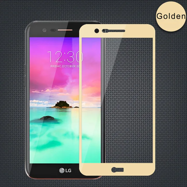 Gold Wolfsay 3D изогнутое полное покрытие из закаленного стекла для LG K10 Защитная пленка для экрана для LG K10 стекло для LG LV5 X400 M250 - Цвет: Gold