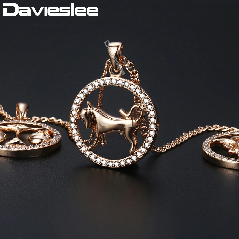 Женское ожерелье с подвеской в виде созвездие 12 знаков зодиака розовое золото