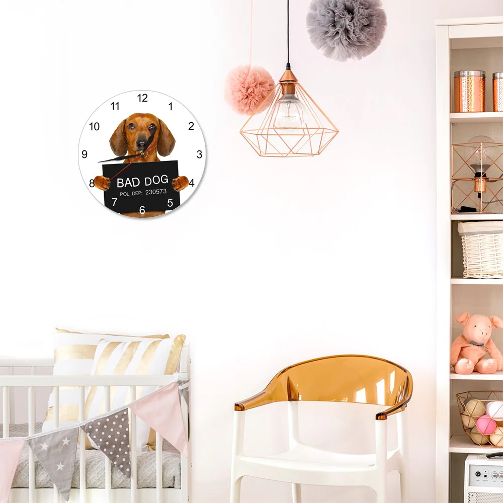 Настенные часы такса персонализированные современные настенные наручные с