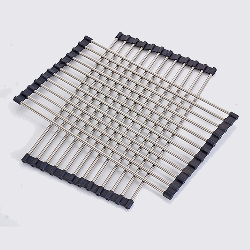 Складной Стойке Блюдо Кремния Из Нержавеющей Стали над Раковиной Сушилка Rollable