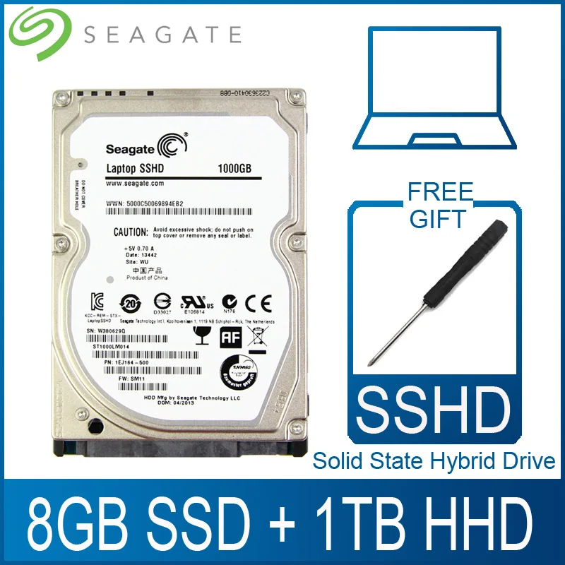 Seagate 1 ТБ 2 5 &quotSolid State Hybrid Drive SSHD ноутбука жесткий диск 8 GB SSD 1000 HDD HD SATA III 6 ГБ/сек. 5400