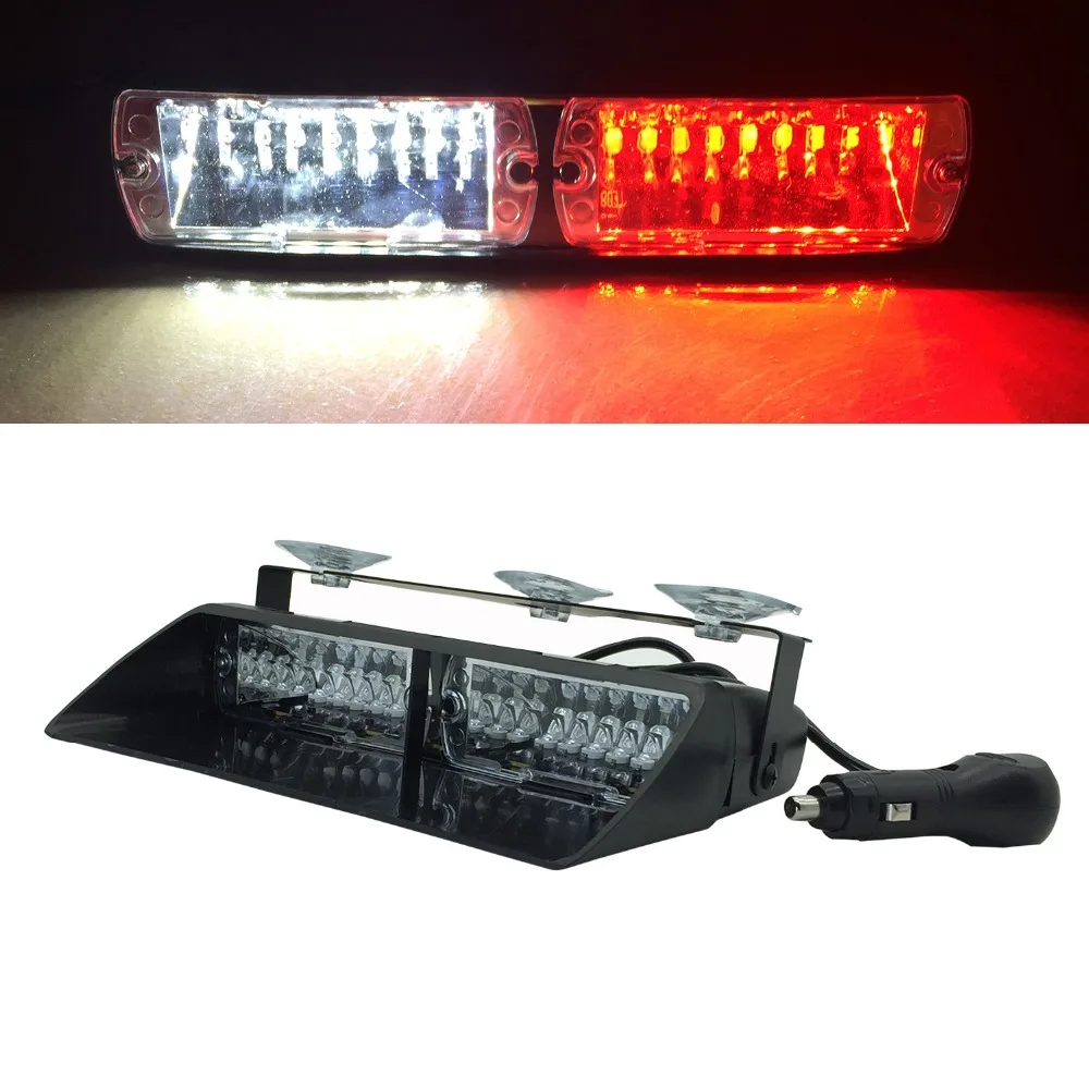 

DC12V Powerful Red Blue Amber White Signal Viper S2 Car Flash Security Police Window shield Emergency Warning Strobe Deck Light