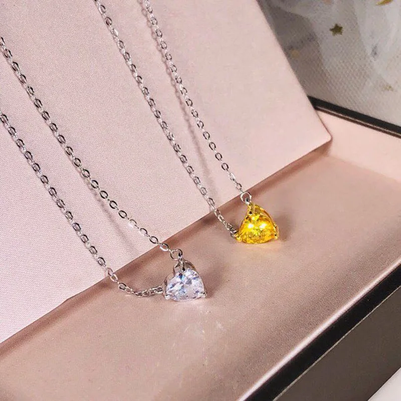 Женское Ожерелье SM из стерлингового серебра 925 пробы с желтым цирконием