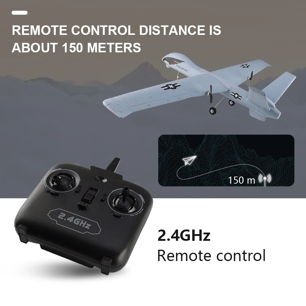 Летающая модель планера радиоуправляемый самолет 2 4G 2CH Predator Z51 дистанционное