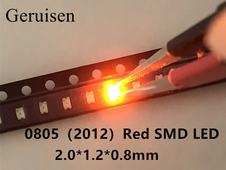 Светодиоды SMD 0805 красные диоды LED диод 2 0*1 2*0 8 мм smd led красный светодиод 620 625nm 3000